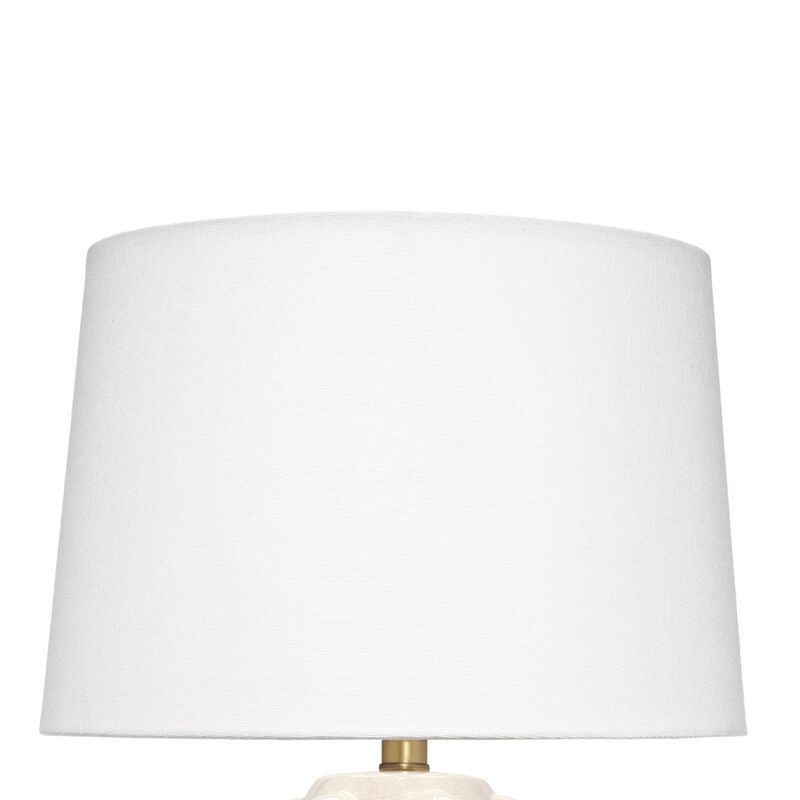 Lizy Accent Table Lamp, White Linen Shade, Bubble Ceramic Base 20 Inch