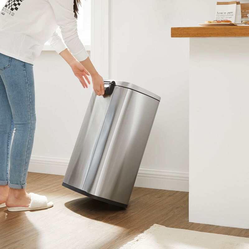 Kitchen Trash Can 13 Gallon – Step-On Garbage Bin in with Soft-Close Lid and Sturdy Foot Pedal