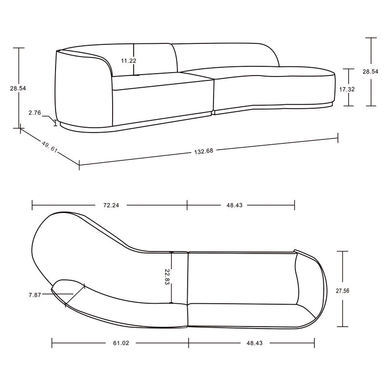 Daria Ivory Sofa Sectional