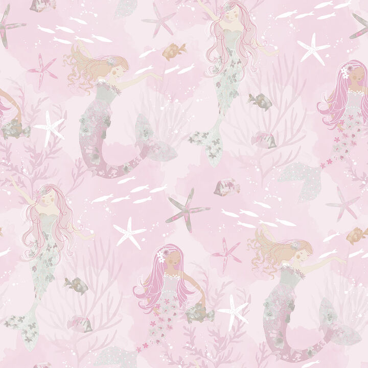 Tiny Tots 2 Mermaids Pink Wallpaper G78390