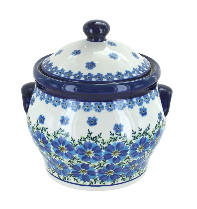 Blue Rose Polish Pottery Nature Medium Canister
