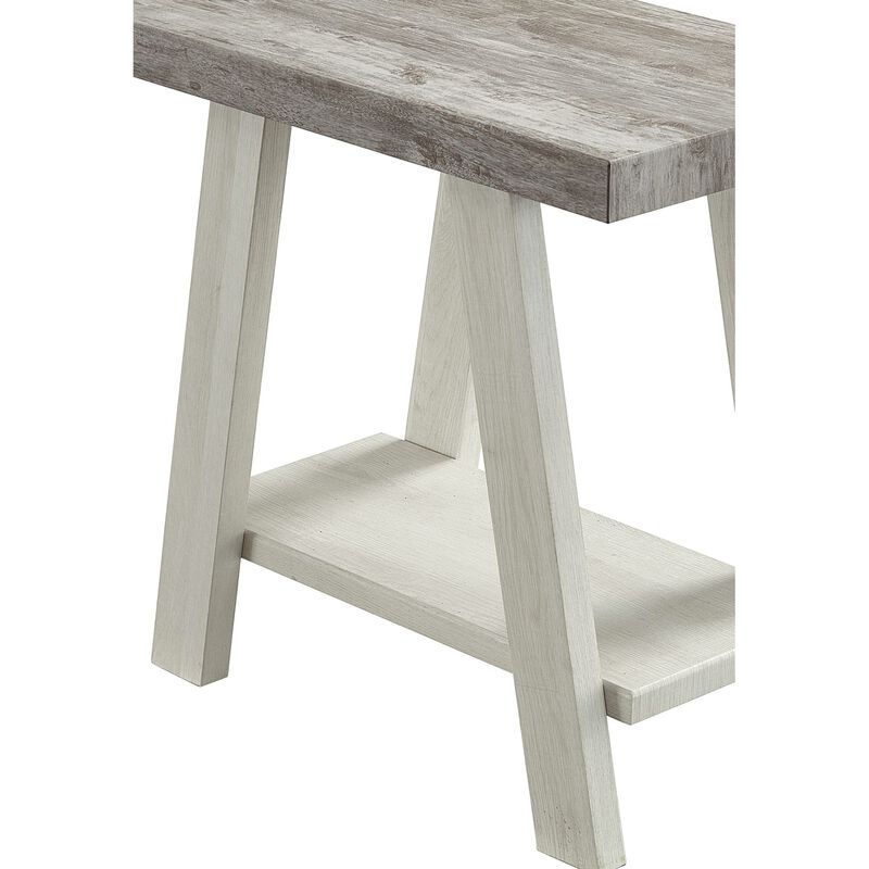 Streamdale Two-Tone Wood Shelf Side Table in Weathered Gray and Beige image number 4