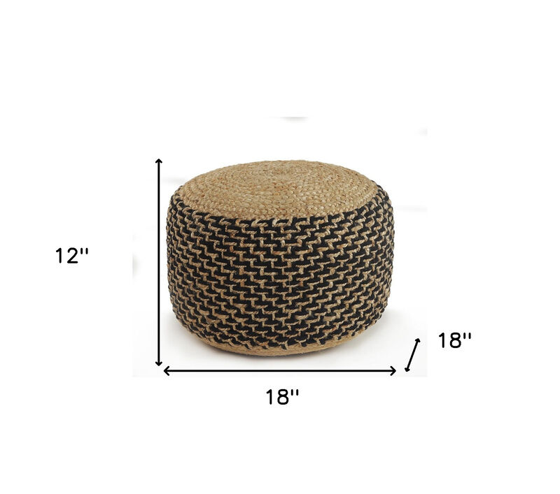 Hivvago 18 Inch Tan Jute Ottoman