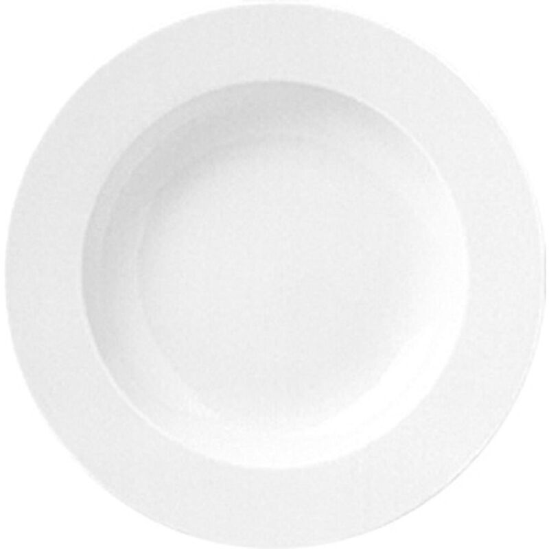 Porcelain Delta dia.8.5" h:1.25" 8 oz. Round White Porcelain Bowl (Set of 4)