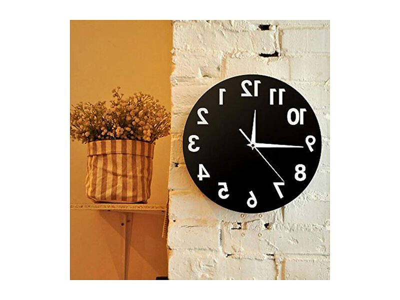 Reverse Unusual Backwards Watch Excellent Wall Clock 12 Inch Modern Home Decor image number 3