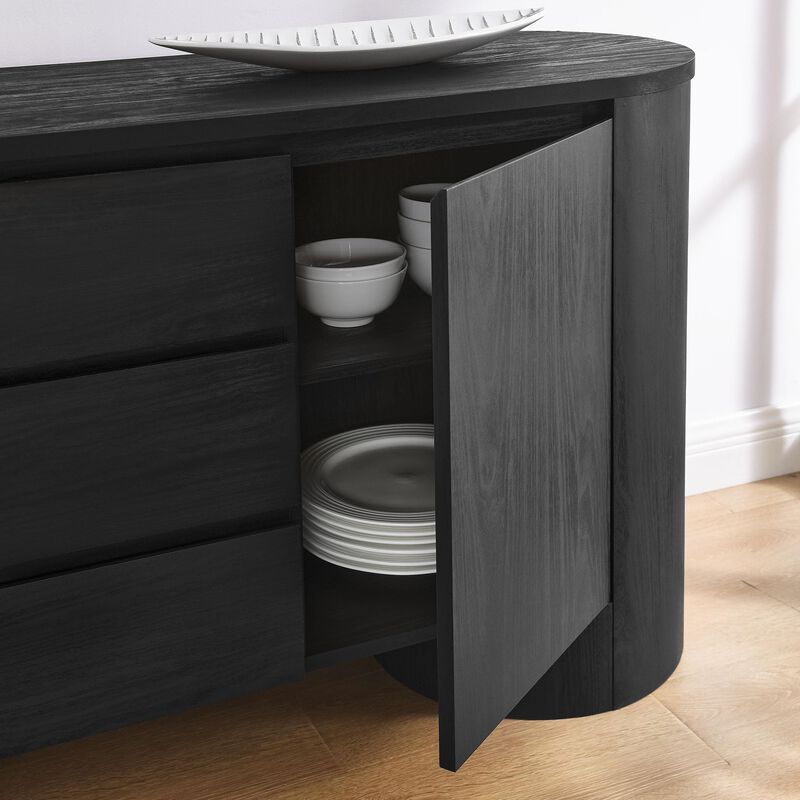 Duval 71" Rounded Sideboard Storage Cabinet image number 5