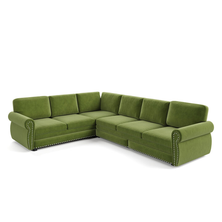 Zidkop 118" L-Shaped Sectional Sleeper Sofa