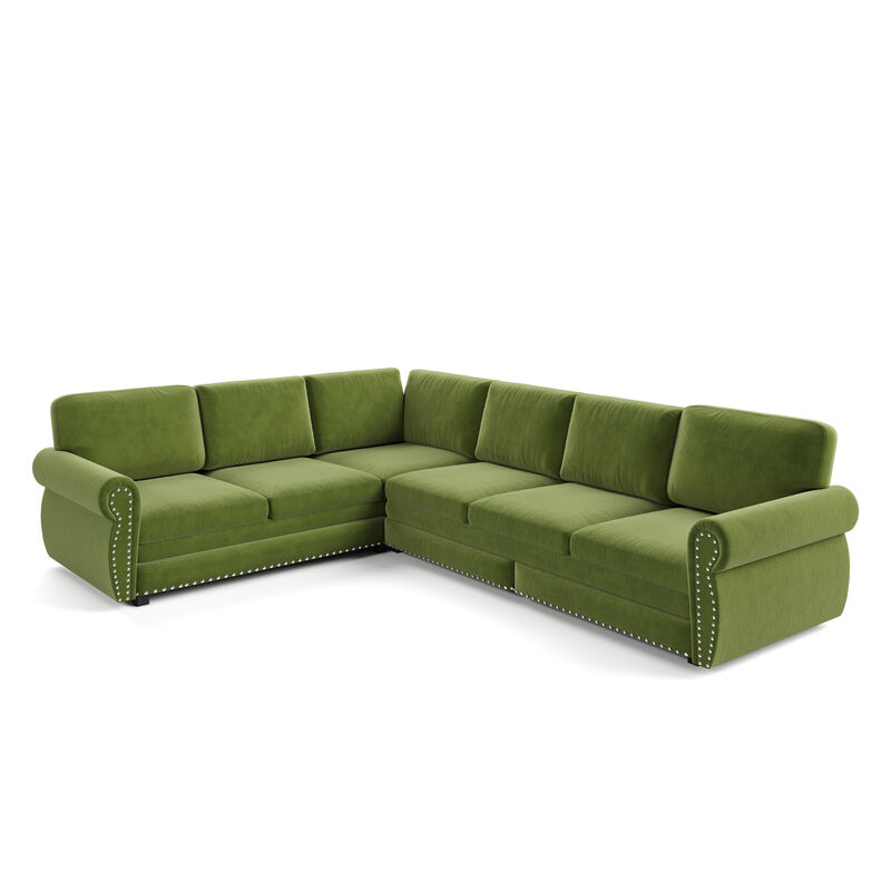 Zidkop 118" L-Shaped Sectional Sleeper Sofa image number 0