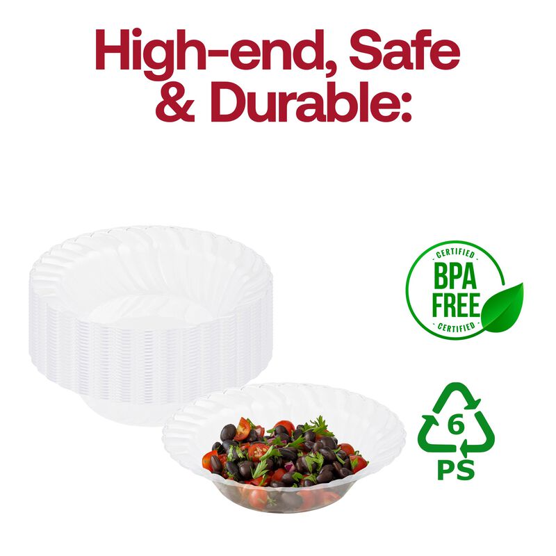 12 oz. Clear Flair Plastic Soup Bowls (90 Bowls) image number 6