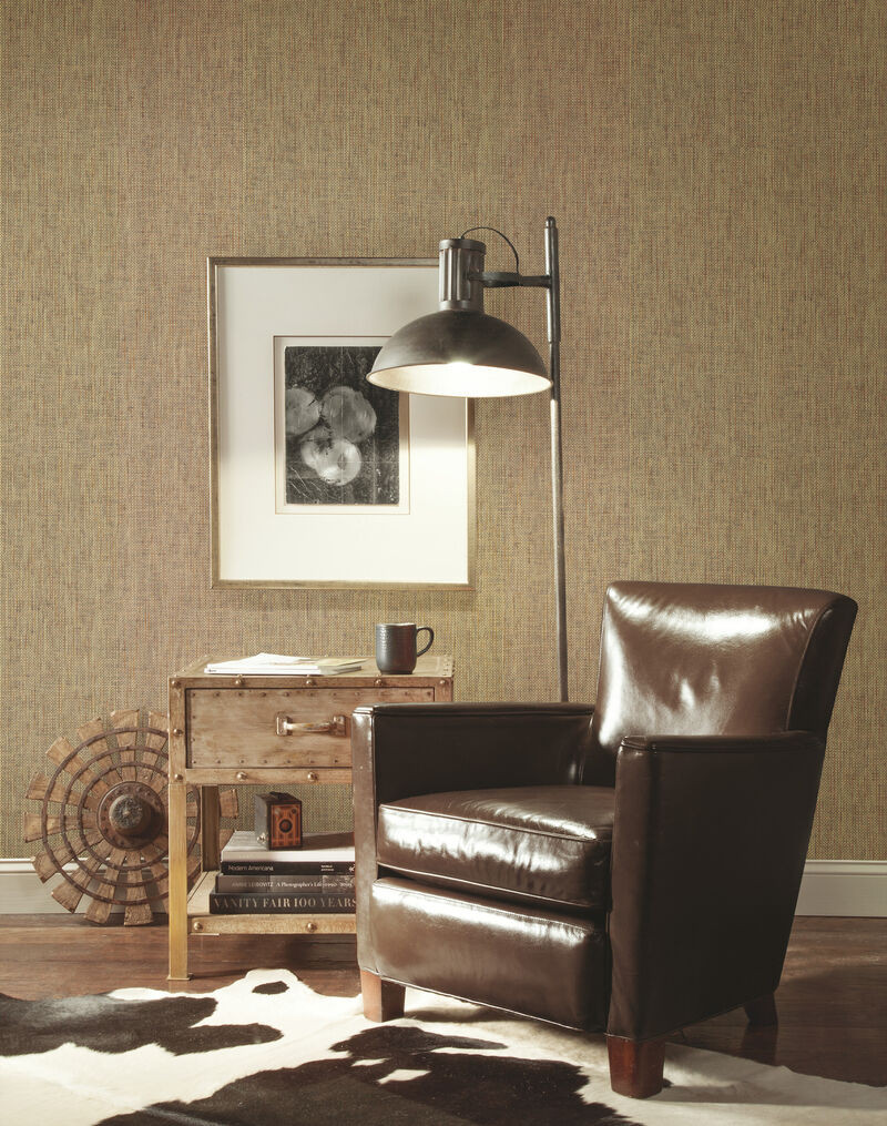 Woven Crosshatch Ramie Grasscloth Beige Wallpaper image number 2