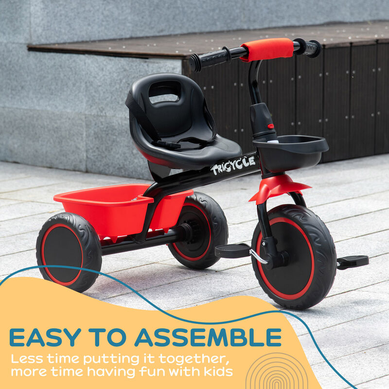 BreeBe Tricycle with Adjustable Seat, Toddler Bike with Storage Baskets image number 5