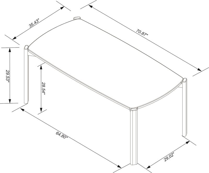 Gales Black 70" Dining Table image number 1