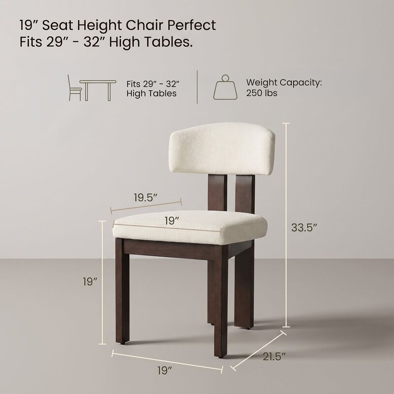 COLAMY HALO Modern Upholstered Wood Dining Chair image number 7