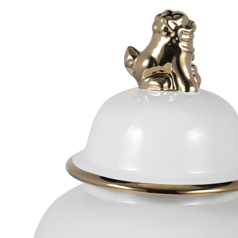 18" Lion Head Temple Jar image number 3