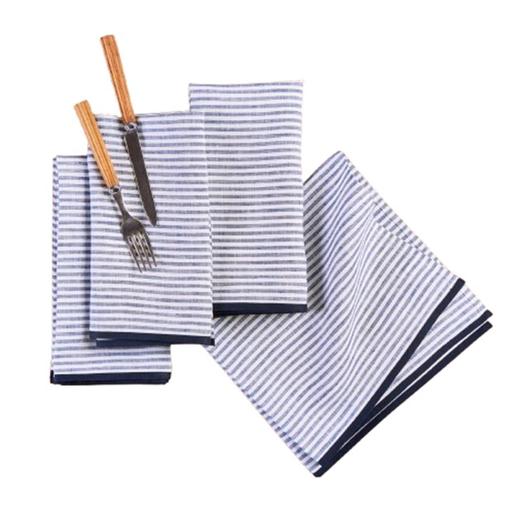 Solino Home 100% Pure Linen Dinner Napkins 20 x 20 Inch Set of 4 - Carmine