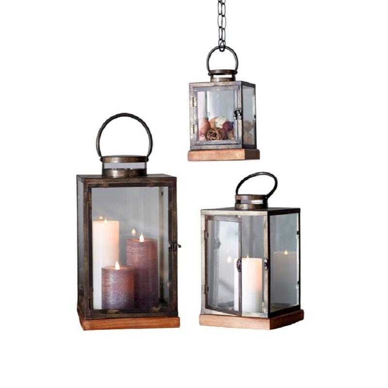 Set of 3 Decorative Lanterns for Home and Outdoor Lighting