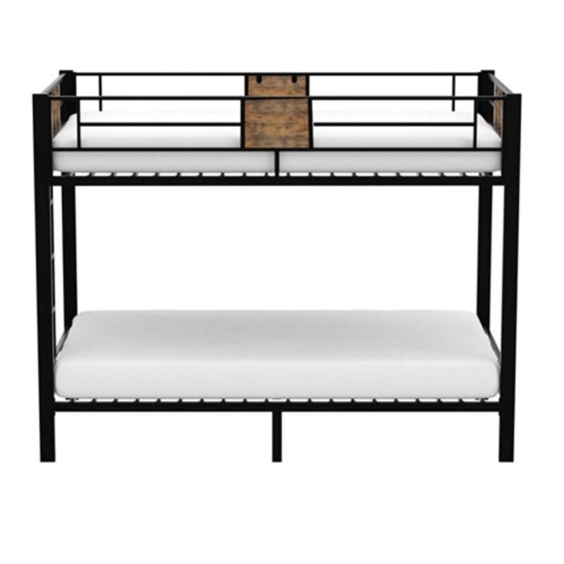 Sturdy Metal Bunk Bed with Built-In Side Ladder – Industrial Design