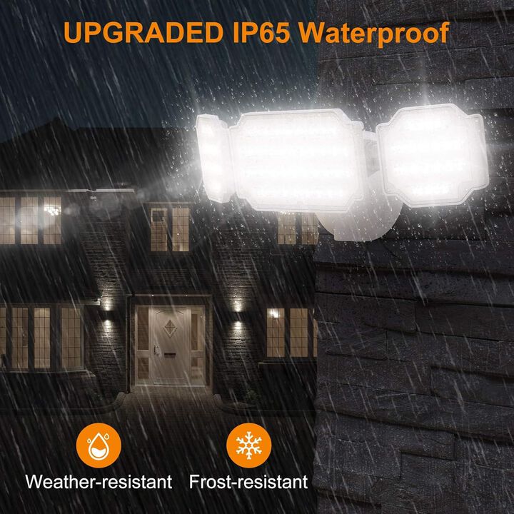 LEPOWER 4500LM Outdoor Flood Lights, 45W LED Flood Light, Security Lights with 3 Adjustable Heads, IP65 Waterproof Outdoor Lights for House, Yard