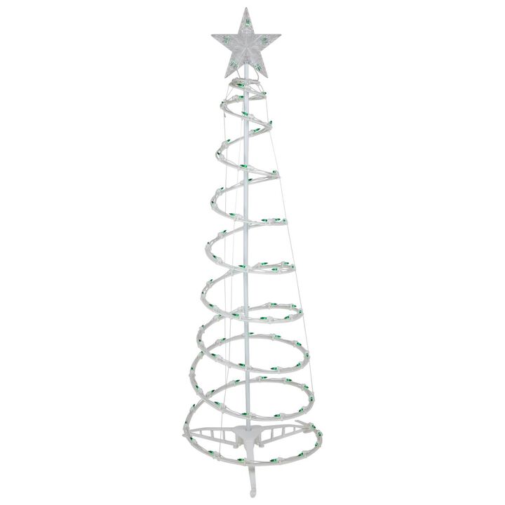 Northlight  4 ft. PreLit Spiral Outdoor Christmas Tree with Star Topper Lights,