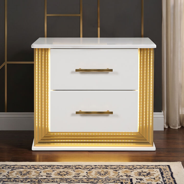 Trevolique 2-Drawer LED Nightstand