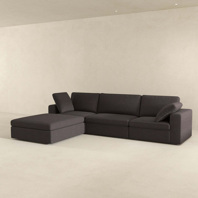 Merax Modular Corner Sectional Modern Fabric Sofa Dark Gray