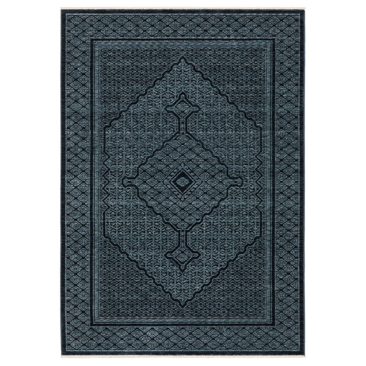 HomeRoots Medallion Area Rug With Fringe