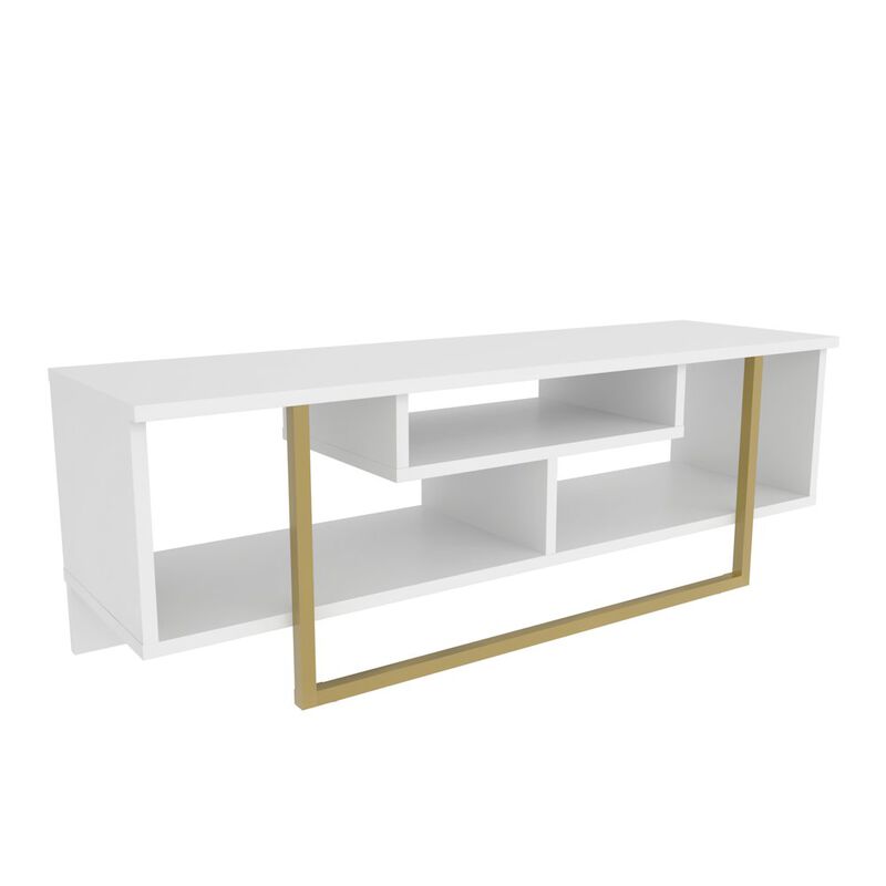 Decorotika Asal 47 Tv Stand - White Gold