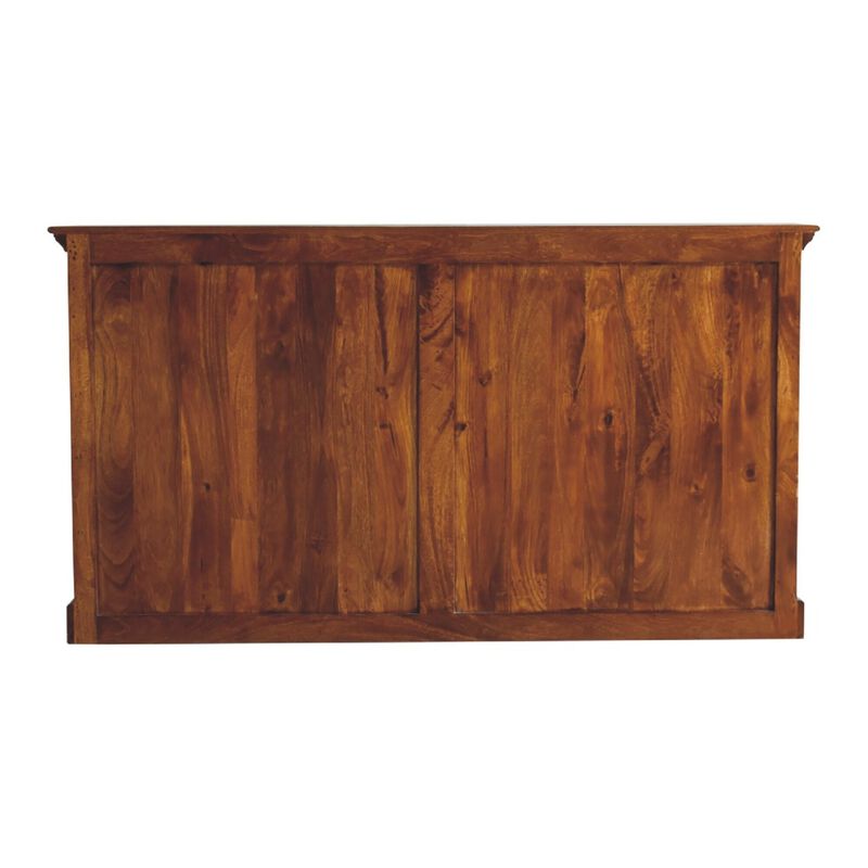Solid Wood Large Chestnut Sideboard with 4 Glazed Doors