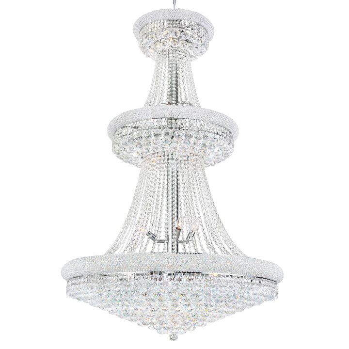 Empire 34 Light Down Chandelier With Chrome Finish
