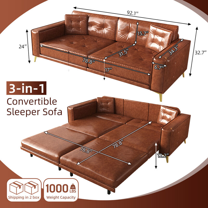 Tugnir 92.1" Pull Out Sofa Bed image number 7