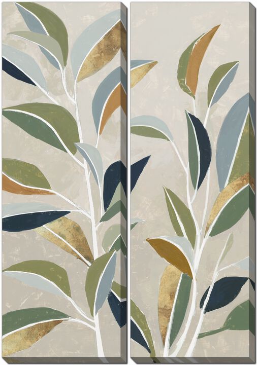 Golden Mosaic Leaves (Set of 2)