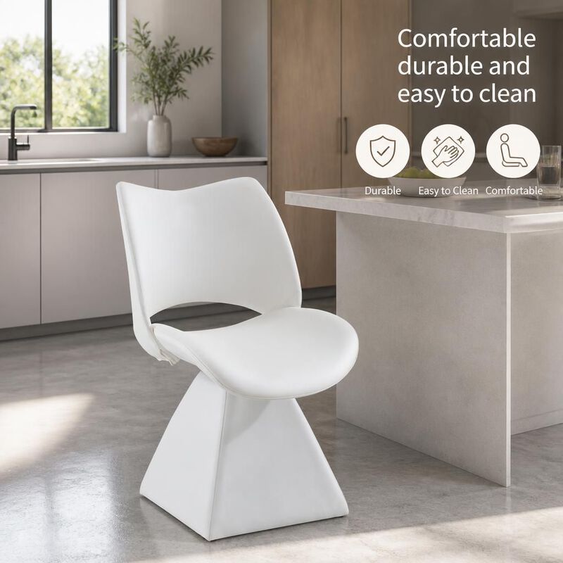 GOODSILO Swivel High-Back Upholstered Dining Chair with Sturdy Hardwood Frame, Comfortable Cushioned Seating for Multi-Use Spaces image number 4