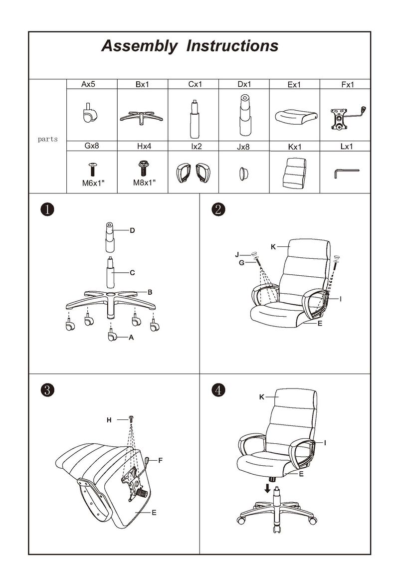 Office Chair with Horizontally Tufted Padded Back, Black-Benzara