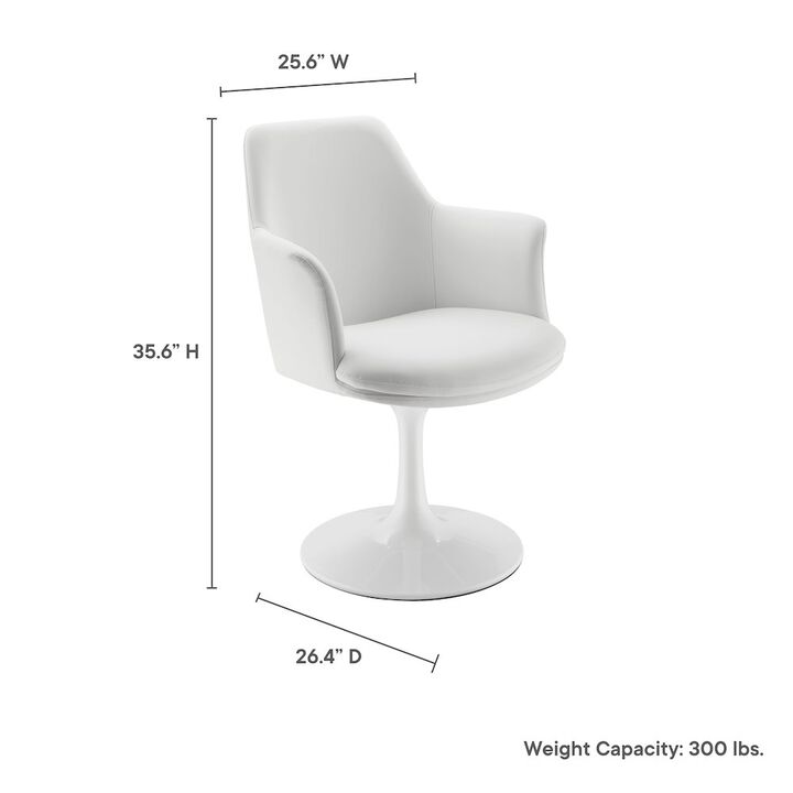 Lippa Swivel Dining Vegan Leather Armchair