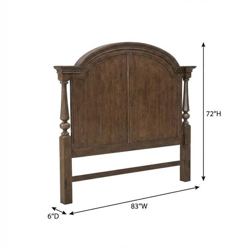 Liberty Furniture Cherry King Poster Bed Headboard Wood Construction Traditional Style image number 5