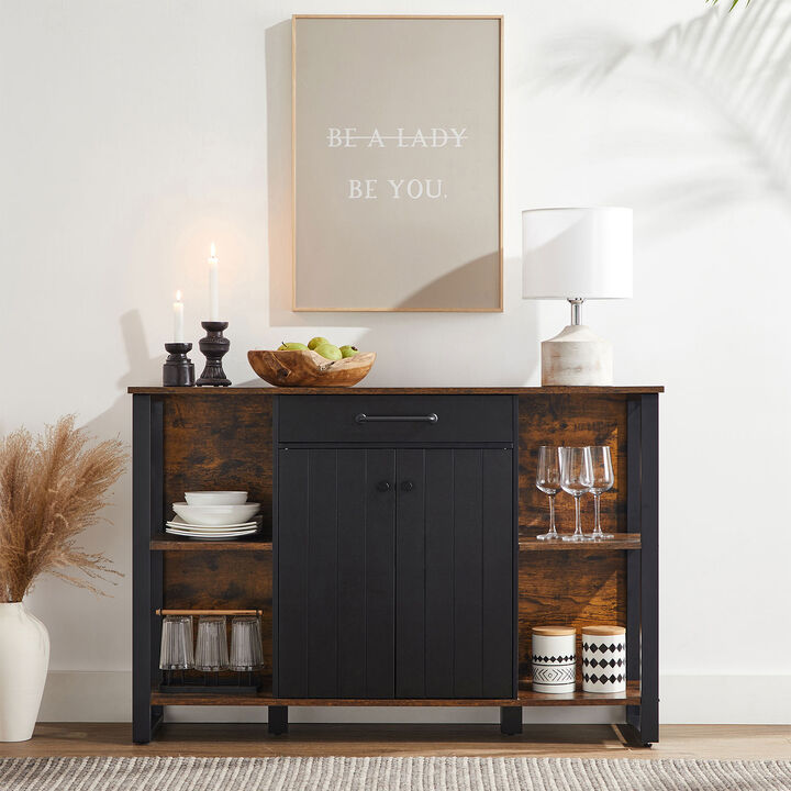 BreeBe Brown & Black Buffet Cabinet with Drawer