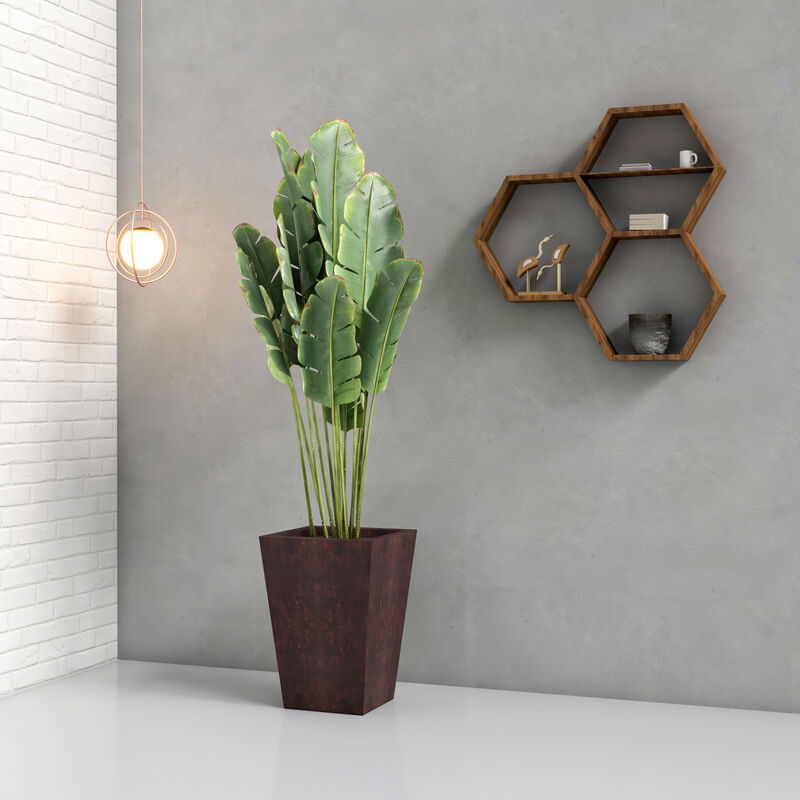 Leisuremod Serene Series Fiberstone and MgO Clay Square 21" Planter