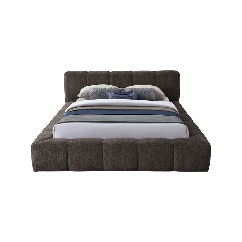 Meridian Furniture Carlin Brown Chenille Fabric Full Bed