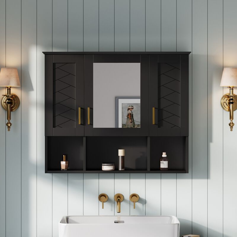 ELEMENT ACE Wall Mounted Medicine Cabinet with Adjustable Shelves and Soft Close Doors image number 1