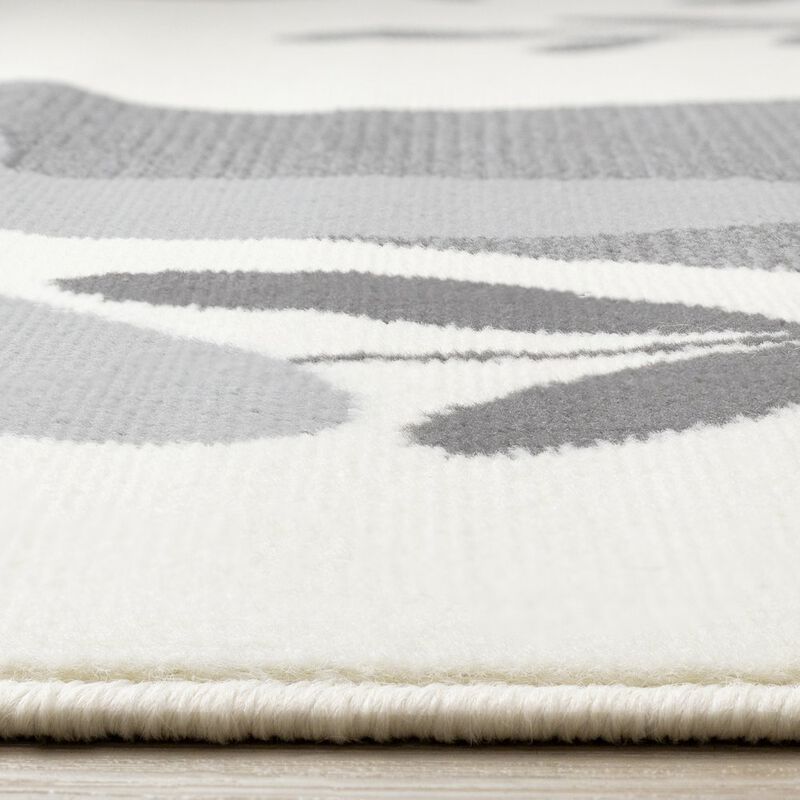 Novelle Home Functional Kids Grey White Bunny Rug, 3'11 x 5'7 image number 3