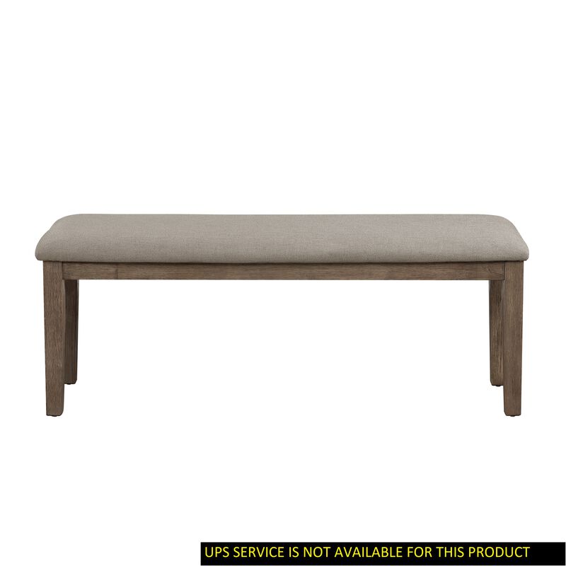 Streamdale Brushed Brown Bench with Fabric Upholstery