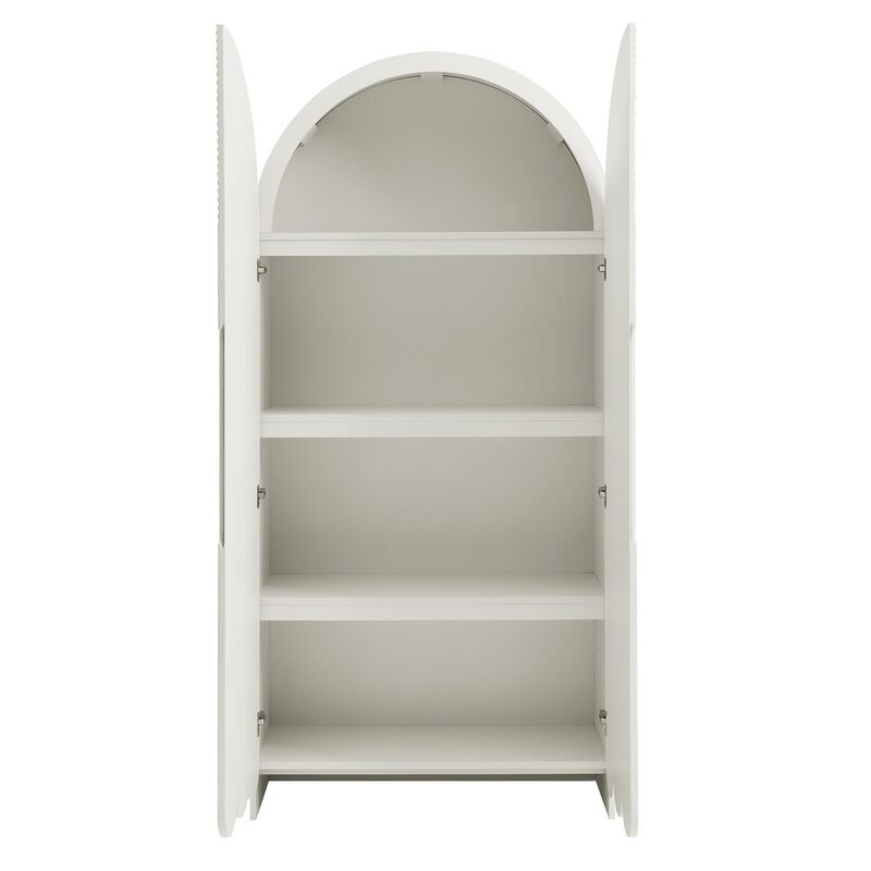 Dahlia 78 Inch Fluted and Scalloped Arched Storage Cabinet image number 8