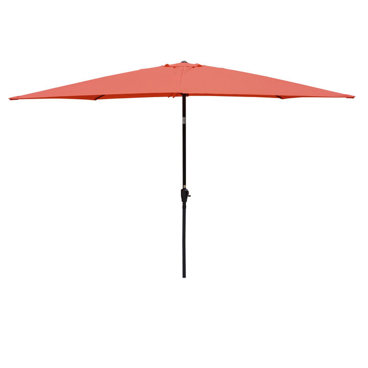 6 x 9ft Patio Umbrella Outdoor Waterproof Umbrella with Crank and Push Button Tilt without flap for Garden Backyard Pool Swimming Pool Market