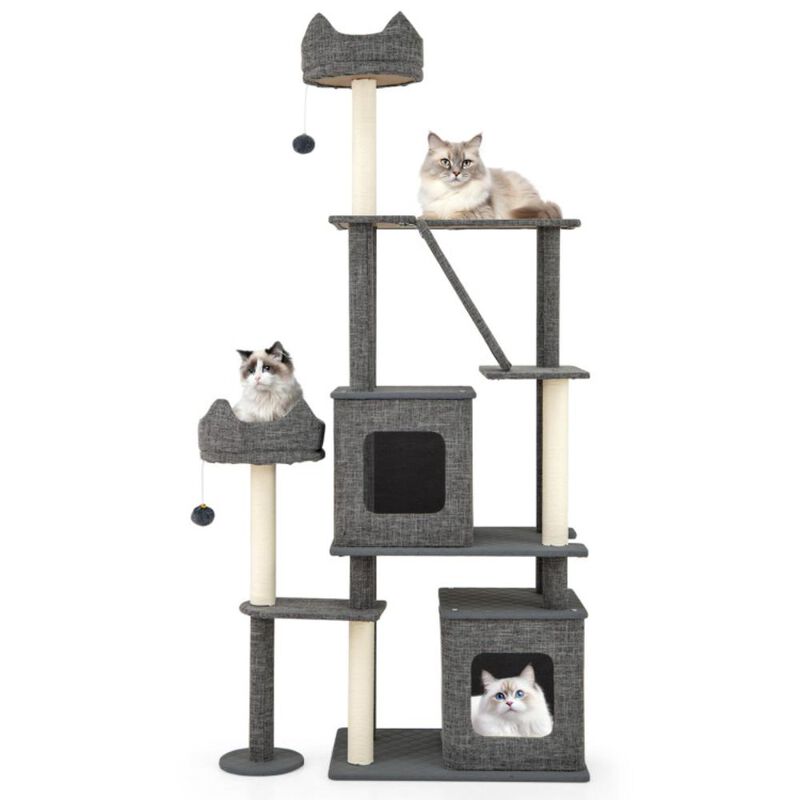 Hivvago 71 Inch Tall Cat Tree Multi-Level Large Cat Tower with Scratching Posts