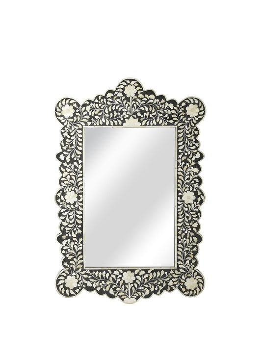 Butler Specialty Vivienne Arched Bone Inlay Wall Mirrored, Black and White