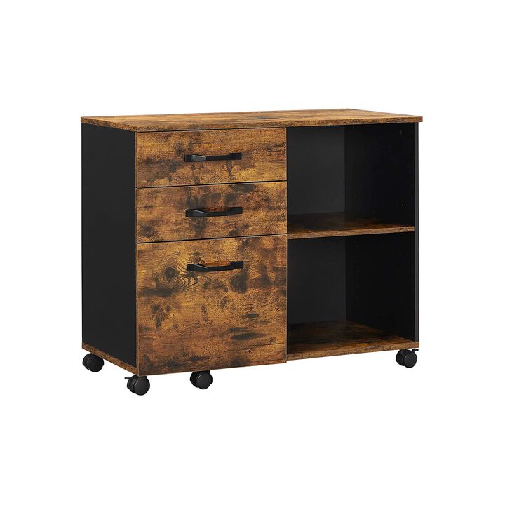 BreeBe Brown File Cabinet with Storage Compartment