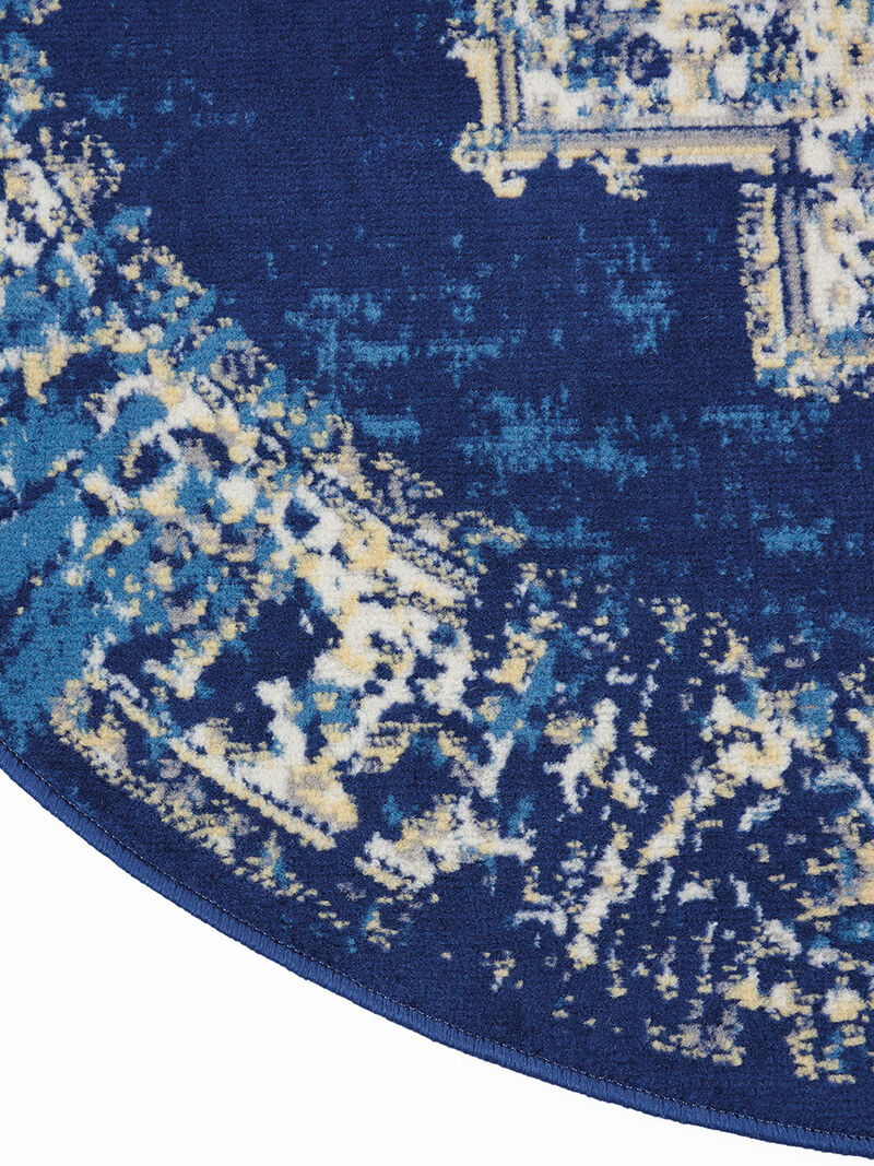 Grafix GRF14 Navy/Blue 5'3" x Round Rug