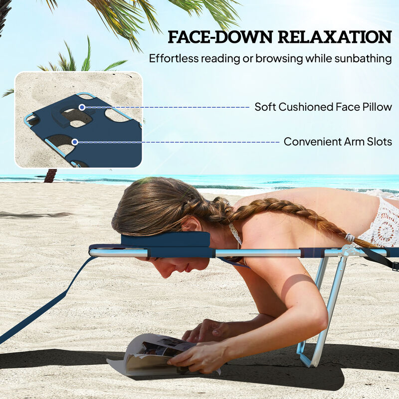 Hivvago Adjustable Outdoor Chaise Lounge Chair with Pillow image number 4