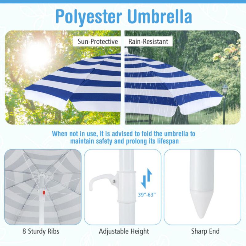 Hivvago Toddler Outdoor Activity Table with Adjustable and Collapsible Umbrella