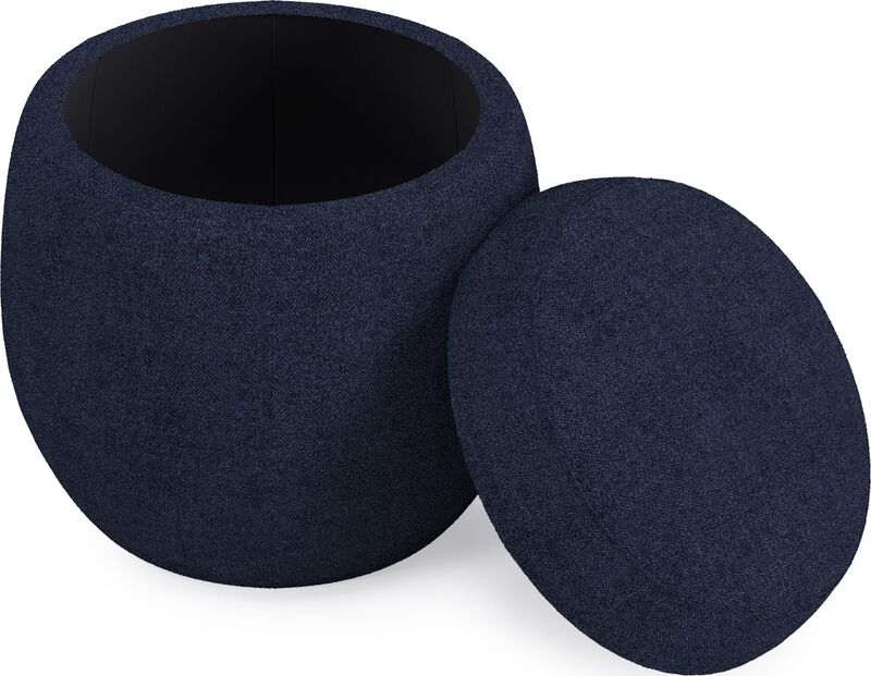 Flex Upholstered Ottoman in Blue Jeans Chenille